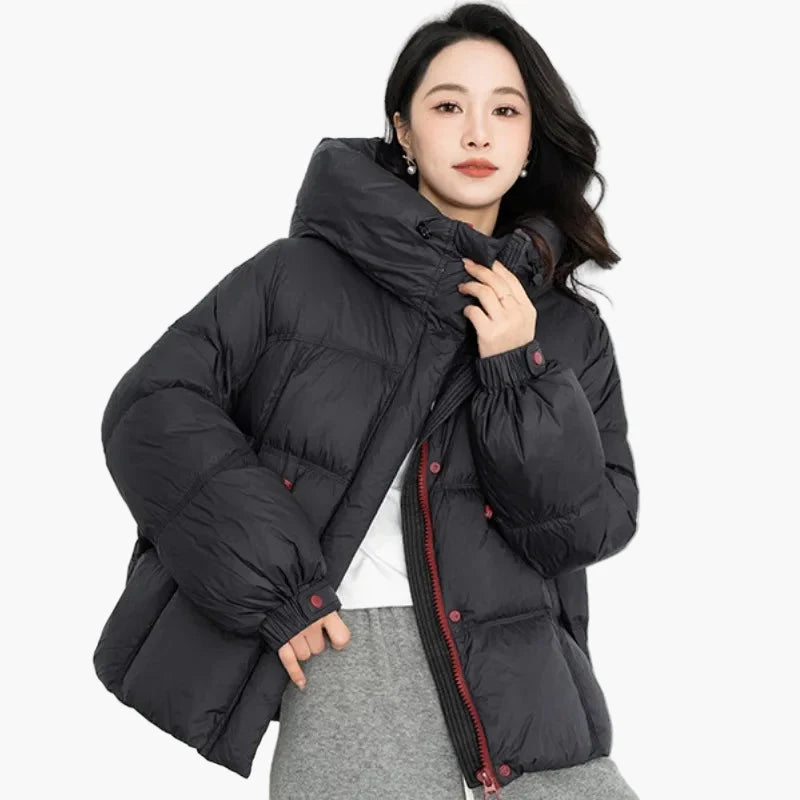 Oversized dunjacka för kvinnor i urban stil för en avslappnad look under vintern