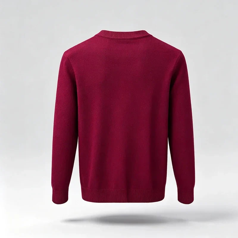 Pull tricoté ras du cou homme - Beige clair - Coupe classique