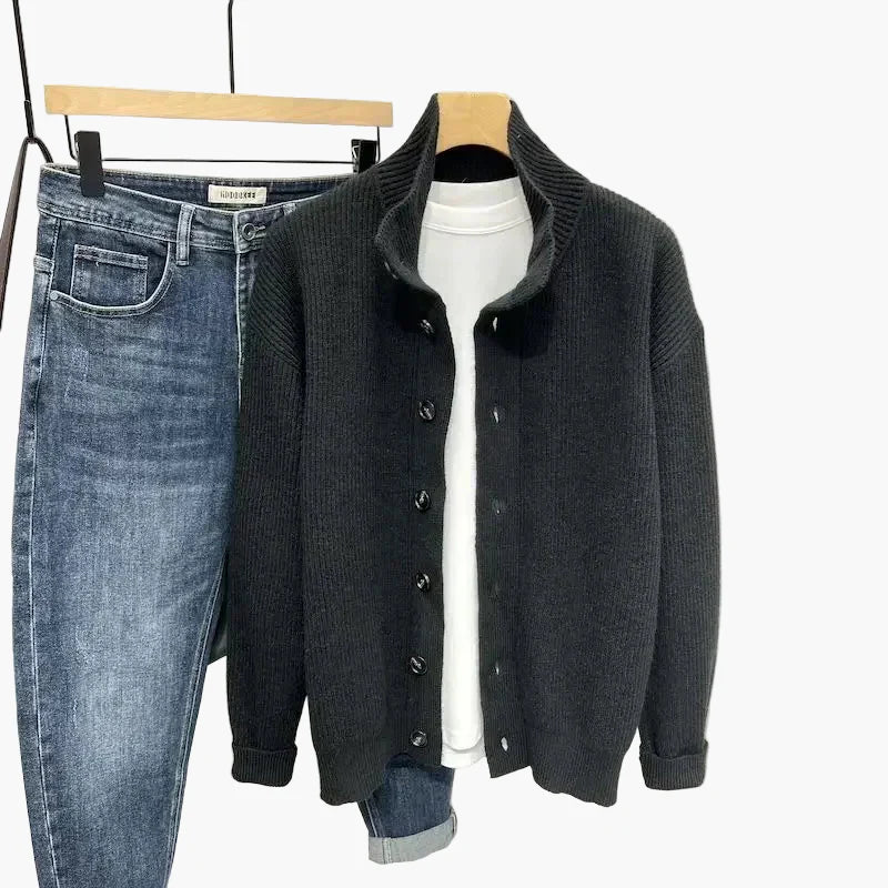 Cardigan con zip stile casual da uomo – Look urbano elegante e versatile