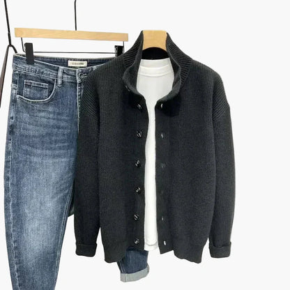 Cardigan con zip stile casual da uomo – Look urbano elegante e versatile