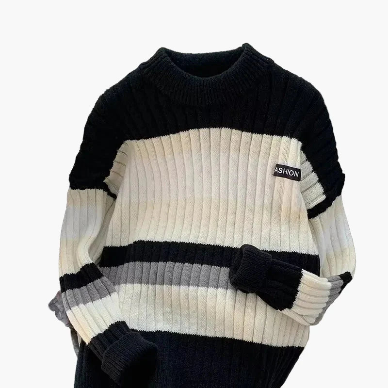 Modern randig herrtröja, urban stil och vardagskomfort