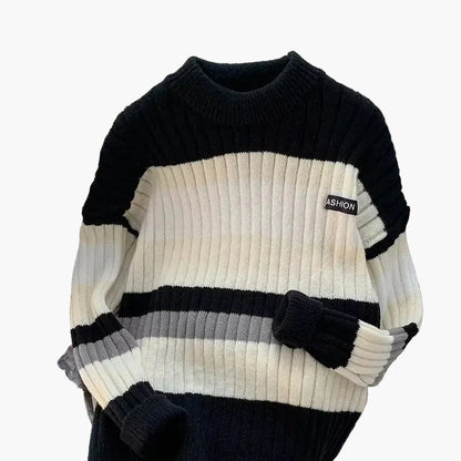 Modern randig herrtröja, urban stil och vardagskomfort