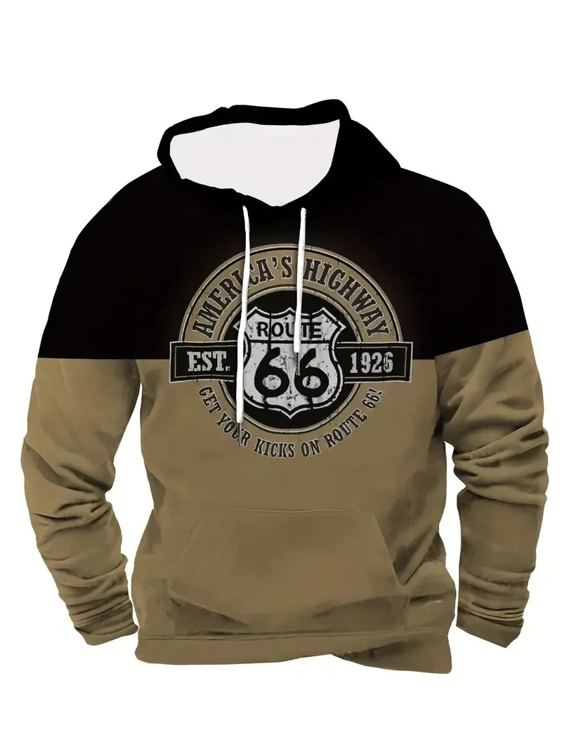 Sweat à Capuche Homme Motif Crâne de Taureau Tribal Vert Kaki