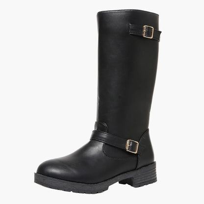 Bottes hautes à boucle style cavalier pour femme - Élégance urbaine et confort quotidien