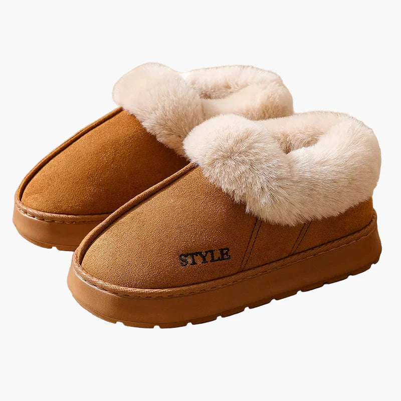 Pantoufles d'intérieur pour femme style bottillon chaud et confortable