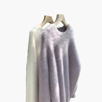 Pull ample style décontracté pour femme, col rond, look cocooning chic