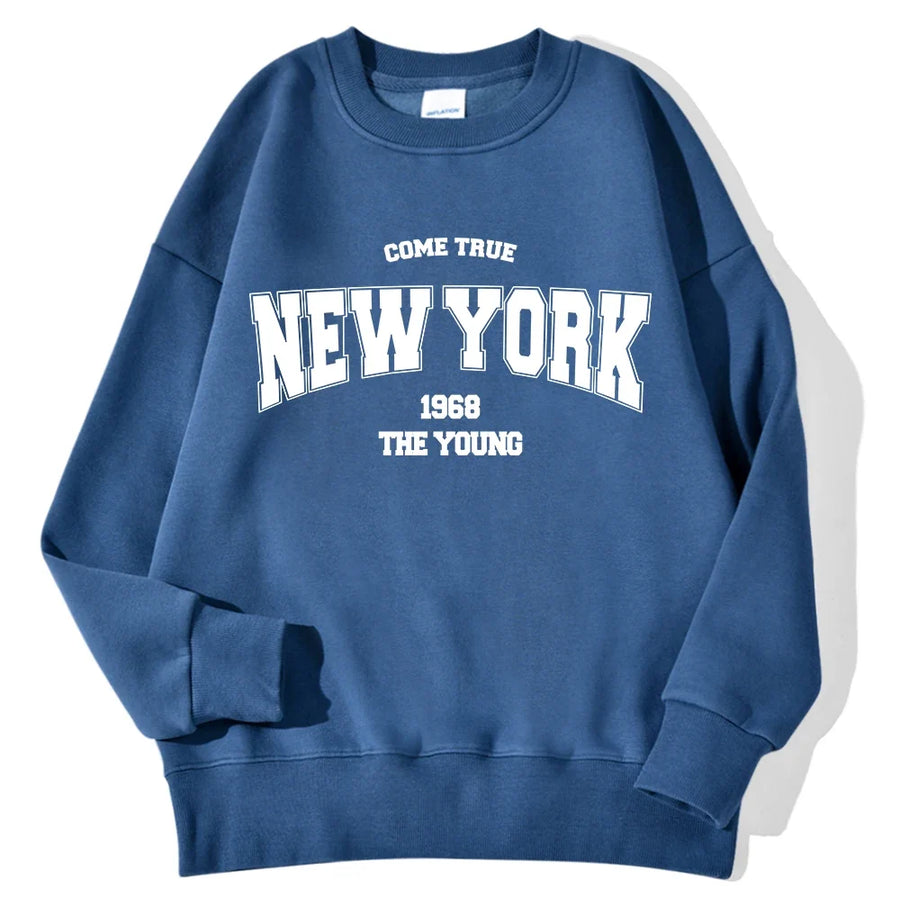 Unisex rundhalsad sweatshirt med bokstavstryck i ledig stil