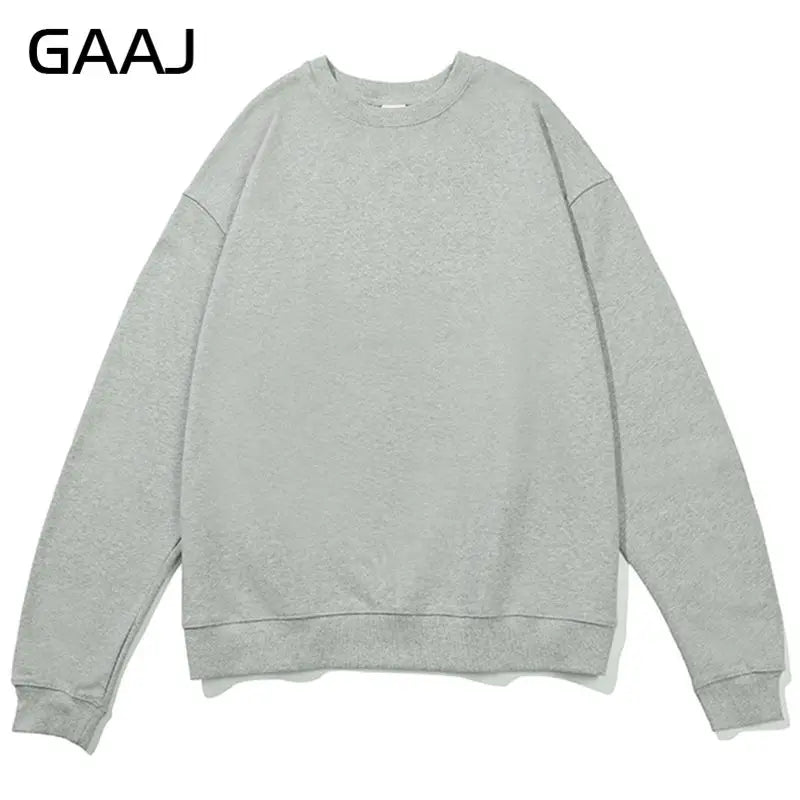 Einfarbiges Sweatshirt mit Rundhalsausschnitt aus weichem Stoff, langen Ärmeln und lässigem Schnitt für Damen und Herren