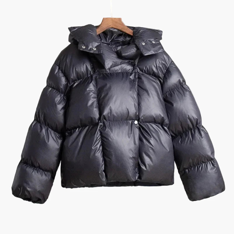Kort oversized dunjakke til kvinder i trendy urban vinterstil
