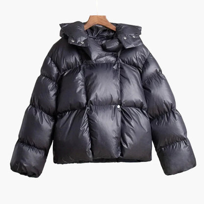 Kort oversized dunjakke til kvinder i trendy urban vinterstil
