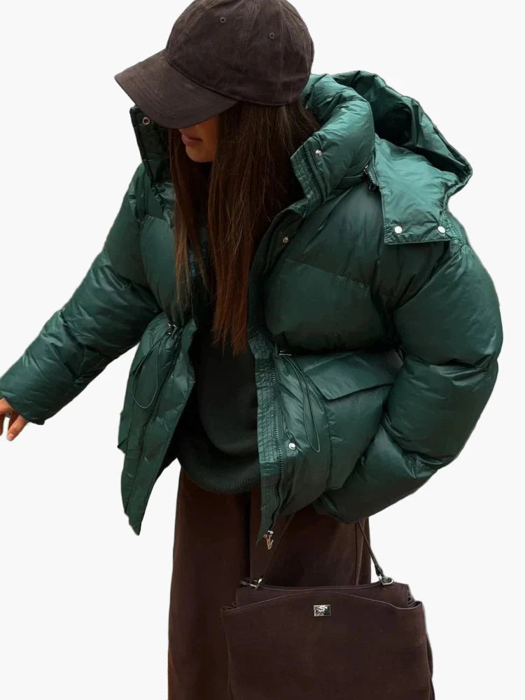 Tykk quiltet dunjakke til kvinder i urban chic afslappet stil