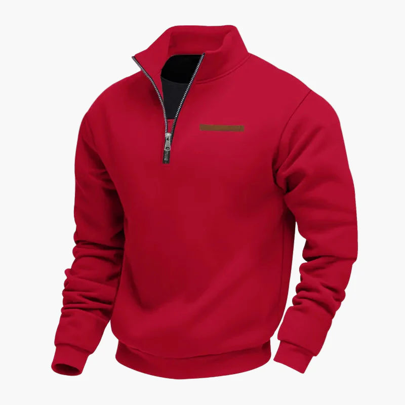 Sweat-shirt homme demi-zip col montant style décontracté pour voyages et loisirs