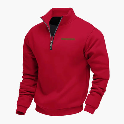 Sweat-shirt homme demi-zip col montant style décontracté pour voyages et loisirs