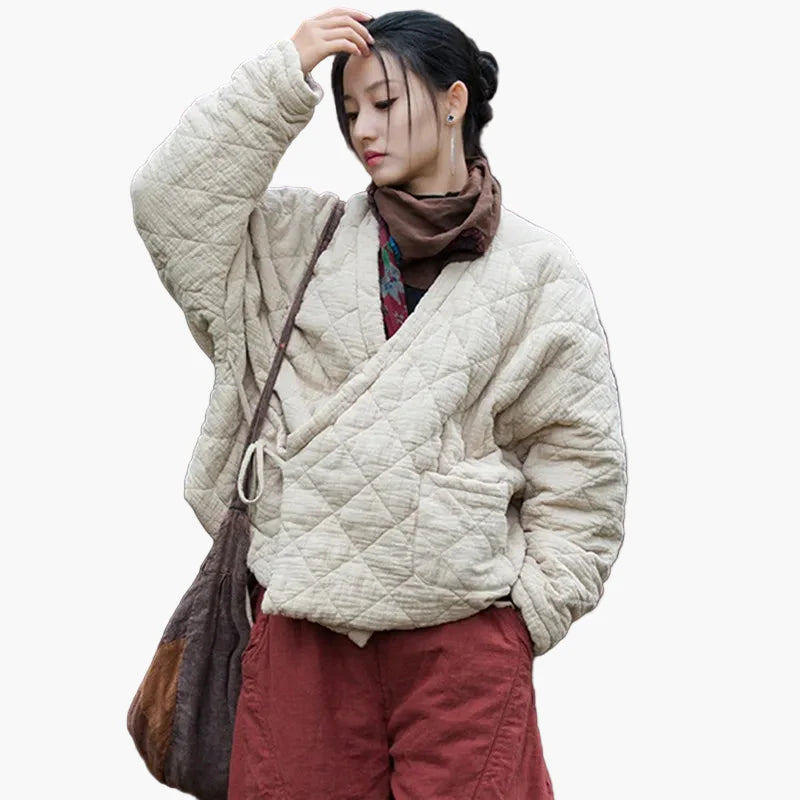 Chaqueta acolchada amplia estilo vintage para mujer – Look casual y cómodo