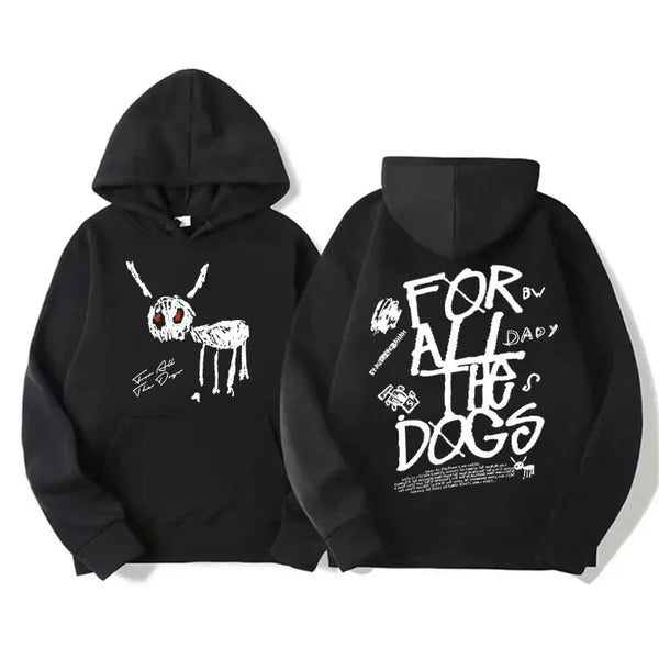 Casualowa unisex bluza z kapturem, z graficznym nadrukiem z przodu i z tyłu oraz kieszenią kangurką