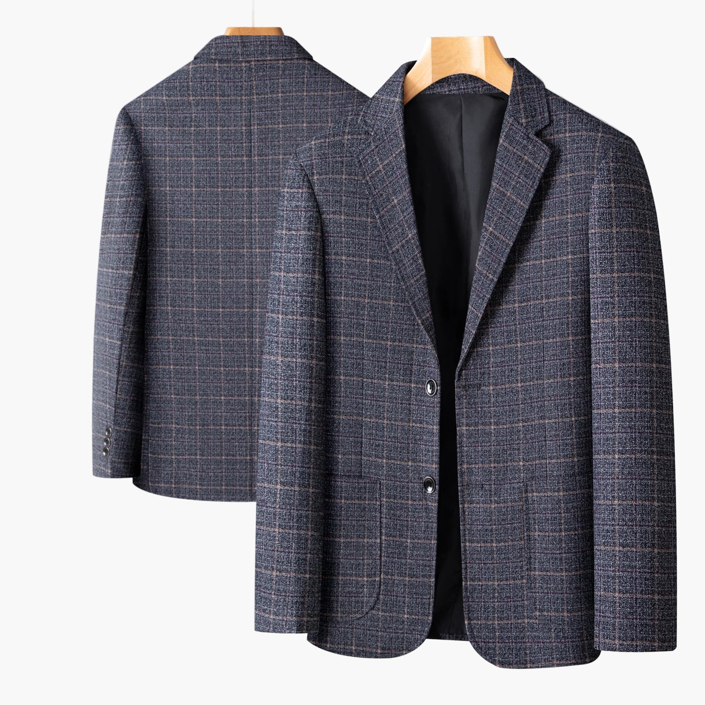 Avslappnad herrblazer med rutig mönster – Elegant stil för affärer och vardag