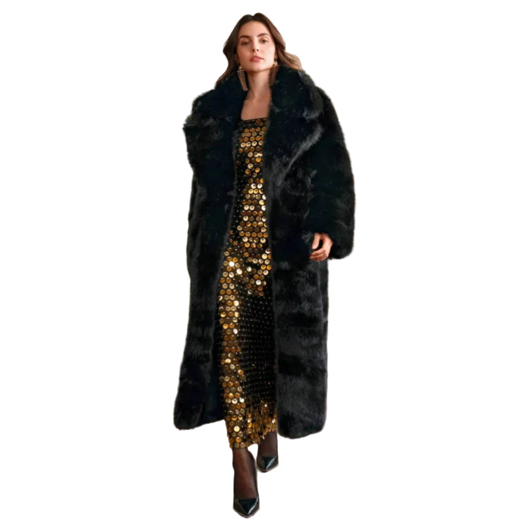 Manteau long d'hiver style vintage pour femme - Élégance oversize et look rétro chic