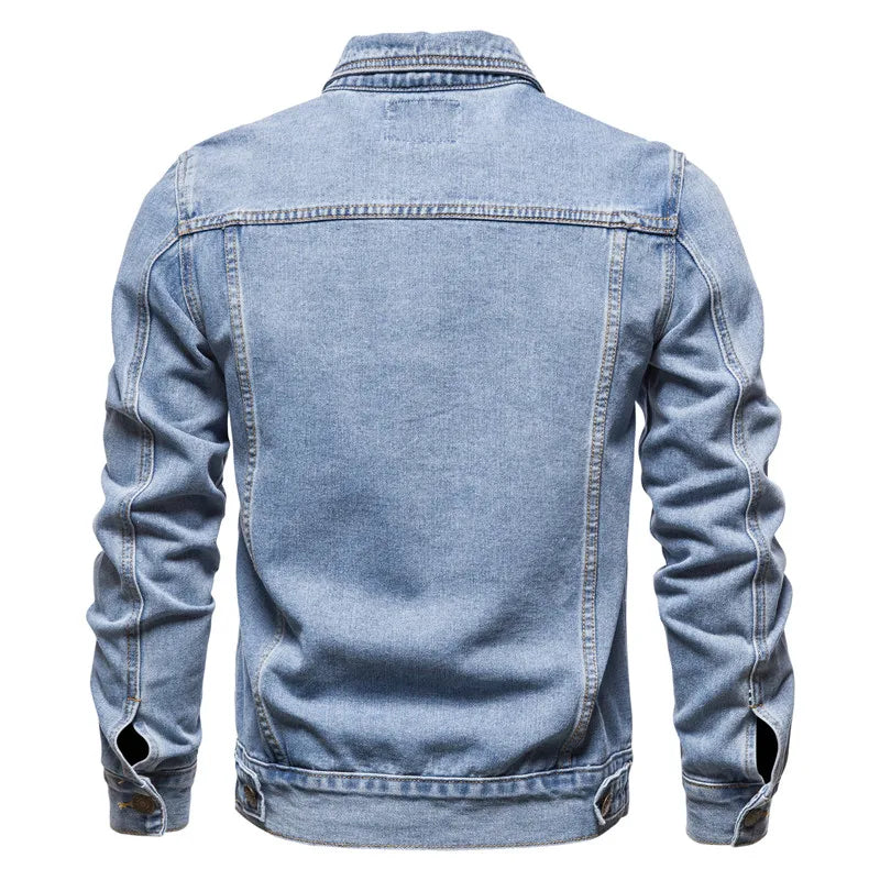 Klassisk denimjakke til mænd, afslappet pasform, fås i flere farver