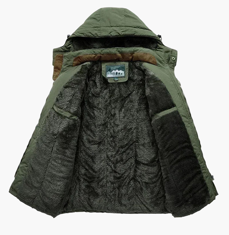 Men's Military Style Hooded Winter Jacket – Casual Fit, Ideal for Outdoor and Adventure