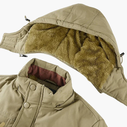 Heren winterjas outdoor stijl waterdicht met capuchon – ideaal voor wandelen en vrije tijd