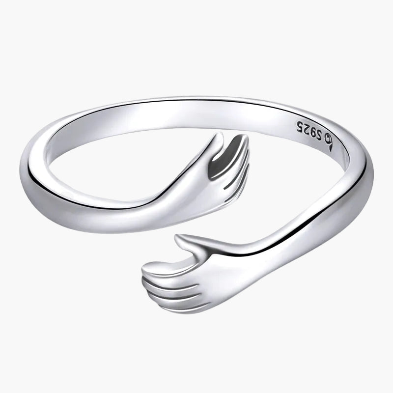 Bague Femme Style Moderne Ajustable Mains Enlacées Idée Cadeau Symbolique