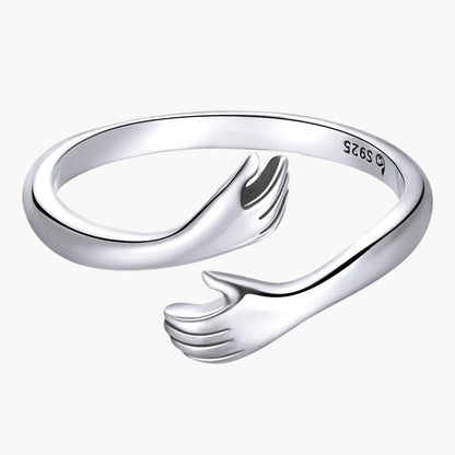 Bague Femme Style Moderne Ajustable Mains Enlacées Idée Cadeau Symbolique
