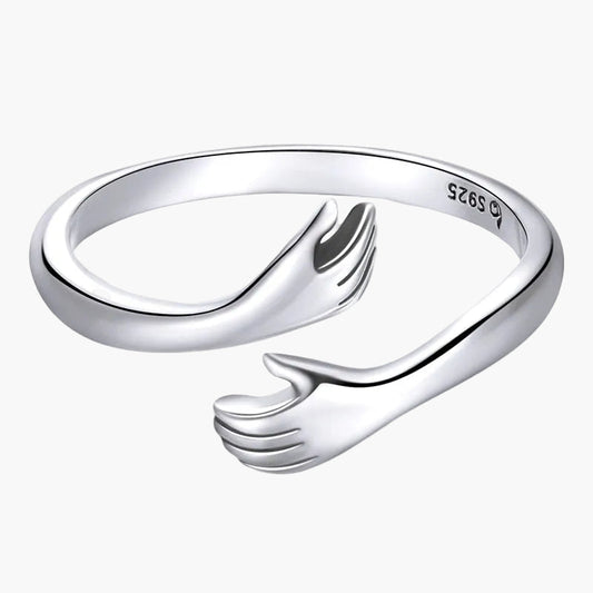 Bague Femme Style Moderne Ajustable Mains Enlacées Idée Cadeau Symbolique