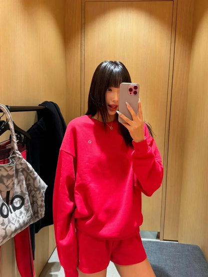 Lös sweatshirt för kvinnor i urban avslappnad stil