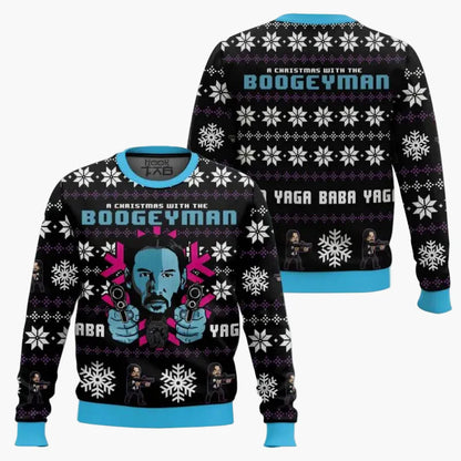 Pull de Noël homme style "Wick-Mas" drôle et original pour fans de cinéma – Sweatshirt festif à motif