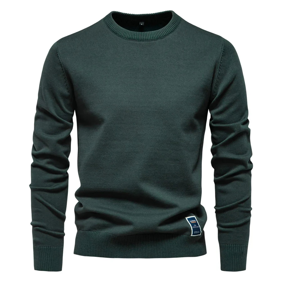 Maglione da uomo a girocollo in maglia tinta unita, blu royal