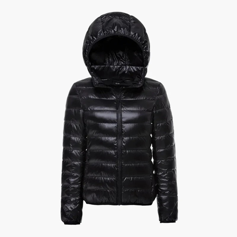Daunenjacke mit Kapuze für Damen, leichter und warmer urbaner Stil, ideal für den Winter