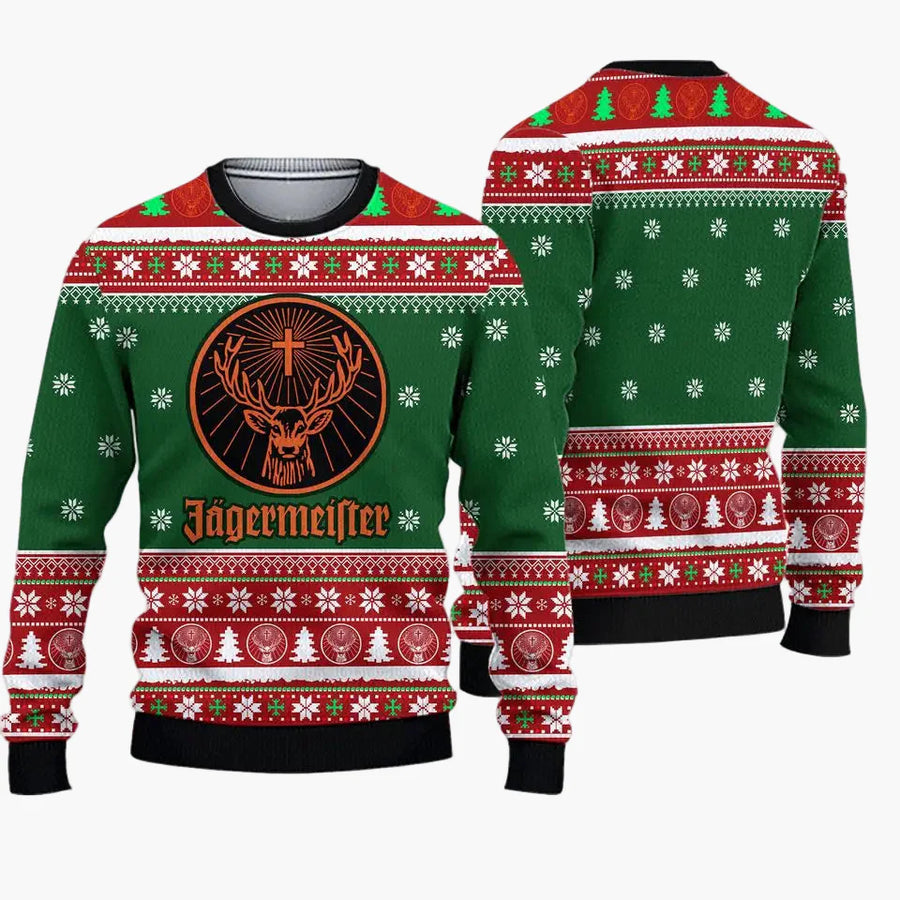 Kersttrui voor heren in lelijke trui stijl Jägermeister feest en origineel cadeau