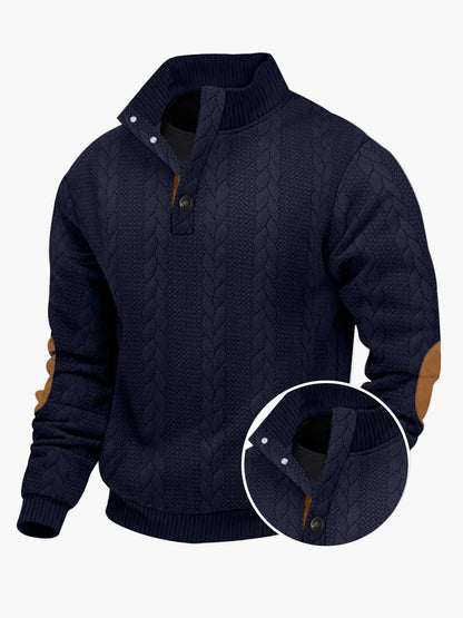 Sudadera para hombre con cuello alto y cremallera, estilo casual elegante - Suéter deportivo versátil y a la moda