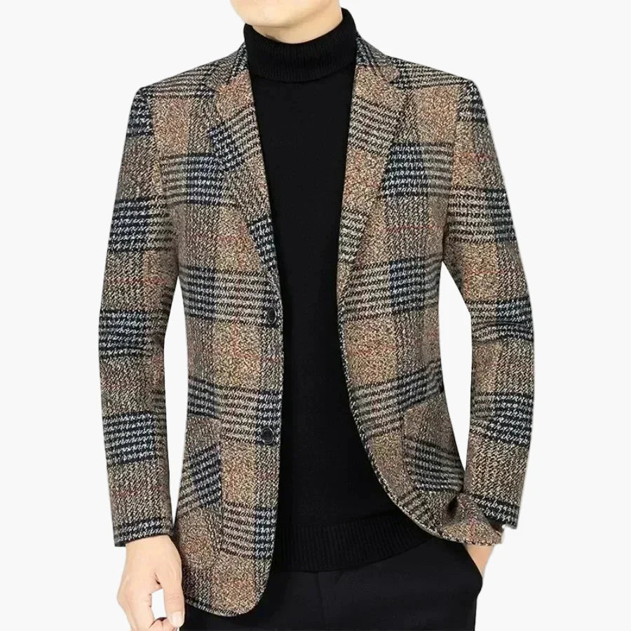 Elegant herrblazer i rutig business casual-stil