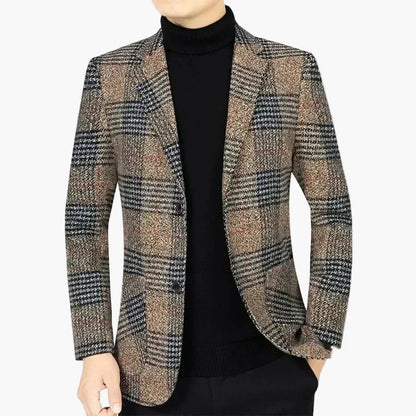 Elegant herrblazer i rutig business casual-stil