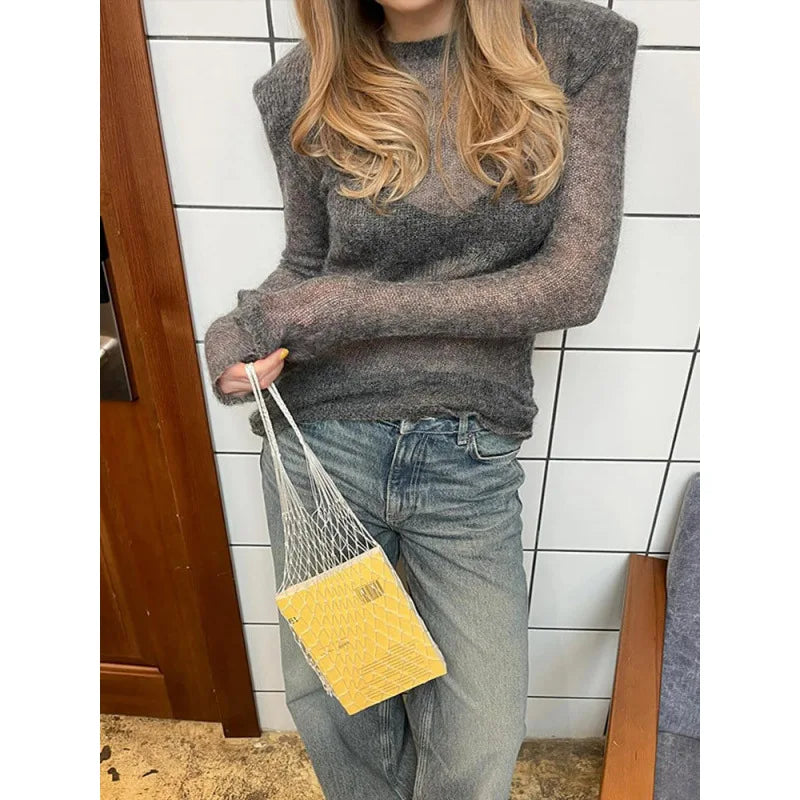 Women's sheer lightweight long-sleeve sweater - Various colors
