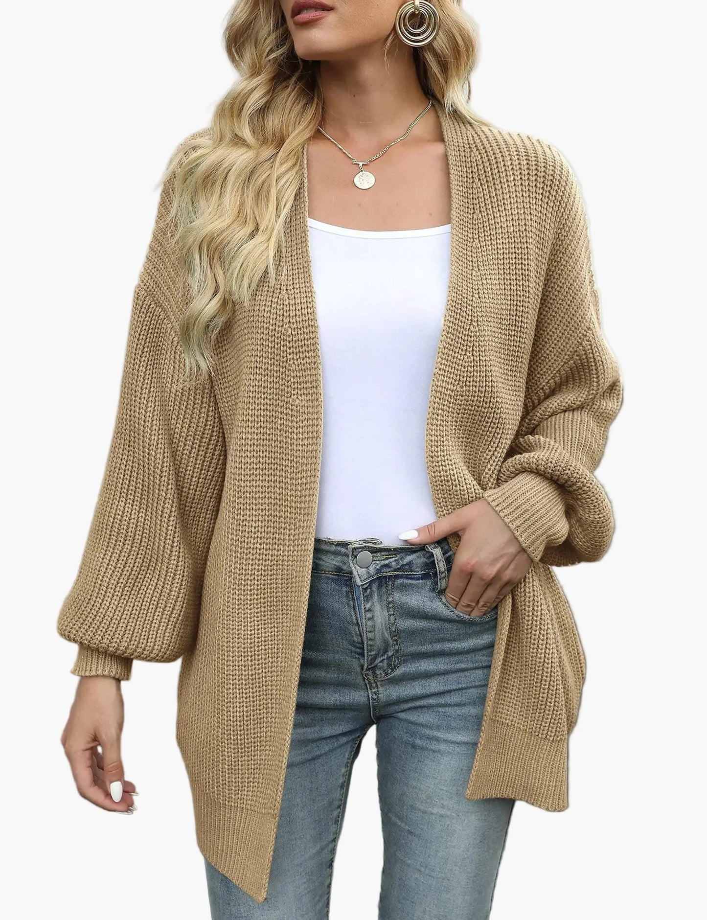 Casual damevest cardigan i oversize-stil til efterår og vinter