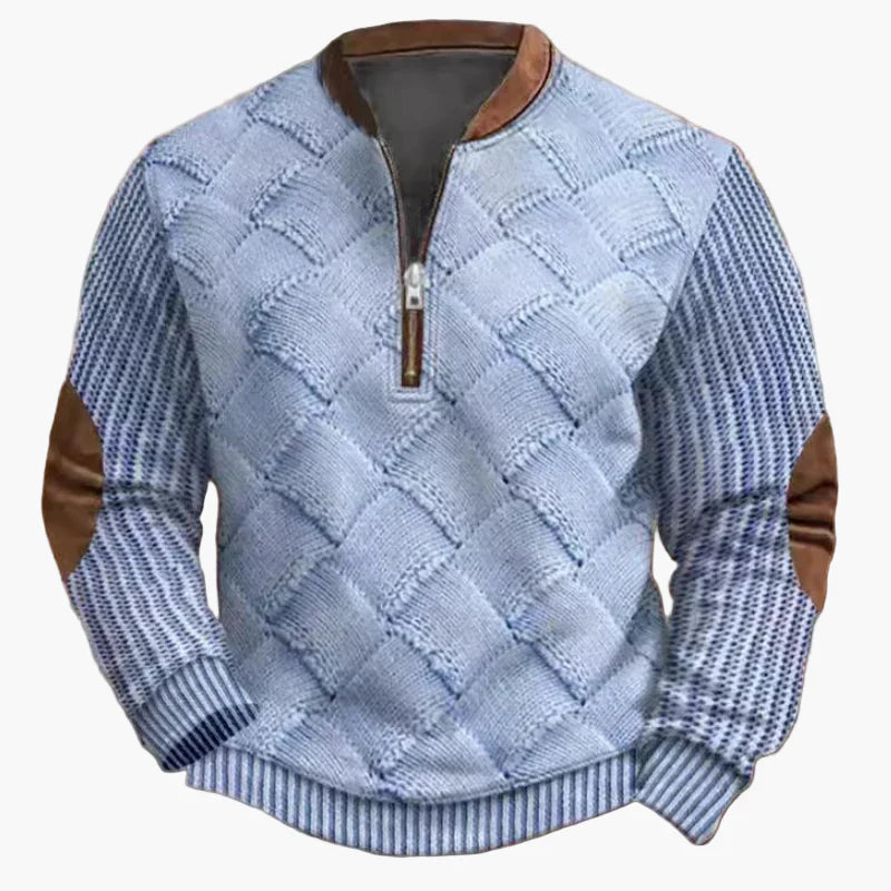 Herren-Sweatshirt mit halbem Reißverschluss im trendigen Herbst-/Winterstil – warmer, lässiger Stehkragenpullover