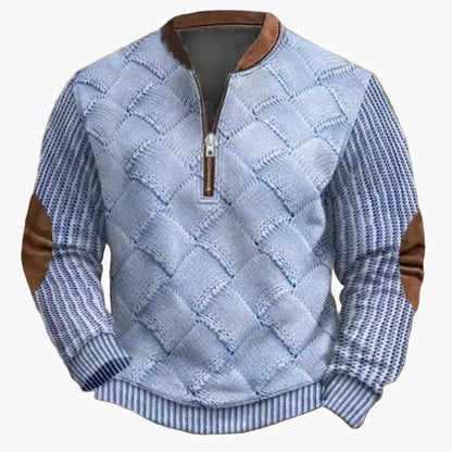 Herren-Sweatshirt mit halbem Reißverschluss im trendigen Herbst-/Winterstil – warmer, lässiger Stehkragenpullover