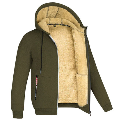 Derek – Zip-hoodie med sherpa-foder för män