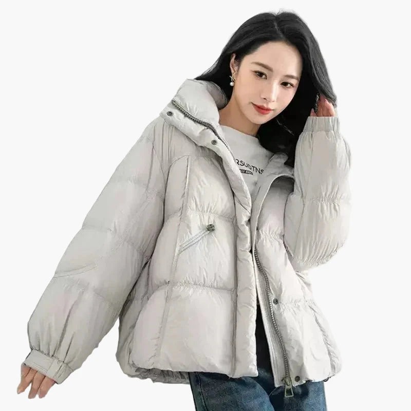 Oversized dunjacka för kvinnor i urban stil för en avslappnad look under vintern