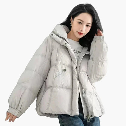 Oversized dunjacka för kvinnor i urban stil för en avslappnad look under vintern