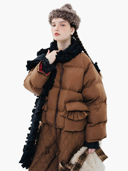 Chaqueta acolchada oversize para mujer estilo retro casual de invierno