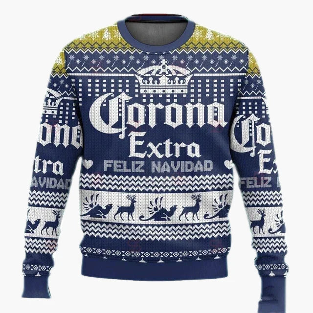 Men's Christmas Sweater Ugly Sweater Style Corona Extra – Festive Edition