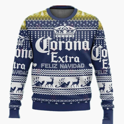 Men's Christmas Sweater Ugly Sweater Style Corona Extra – Festive Edition