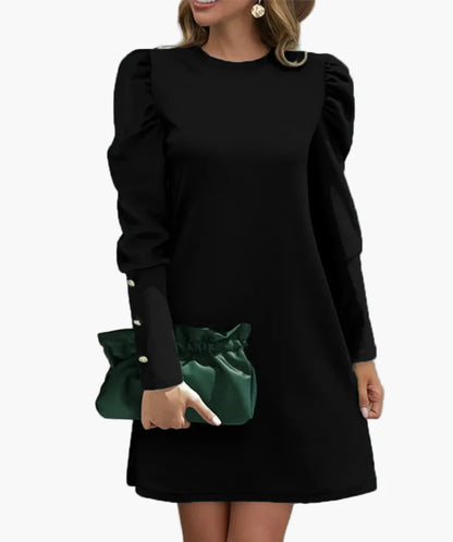 Robe élégante à manches longues bouffantes pour femme – Style chic pour occasions spéciales