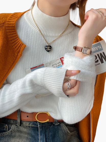 Jersey de Cuello Alto para Mujer Elegante Estilo Casual para Otoño e Invierno