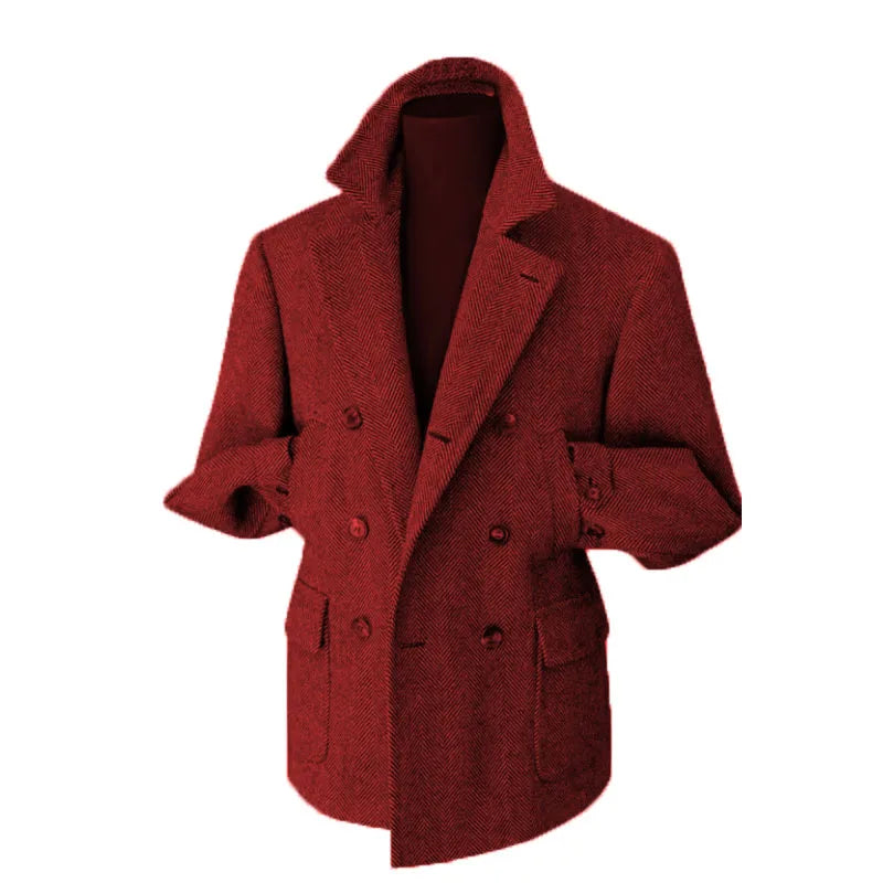 Veste blazer croisée style vintage pour homme – Élégance classique pour occasions habillées et décontractées