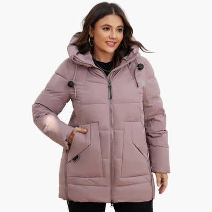 Cappotto invernale trapuntato con cappuccio da donna, stile moderno e comfort quotidiano