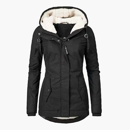 Chaqueta de Invierno para Mujer Estilo Urbano con Capucha Forrada – Elegancia Diaria y Confort Térmico